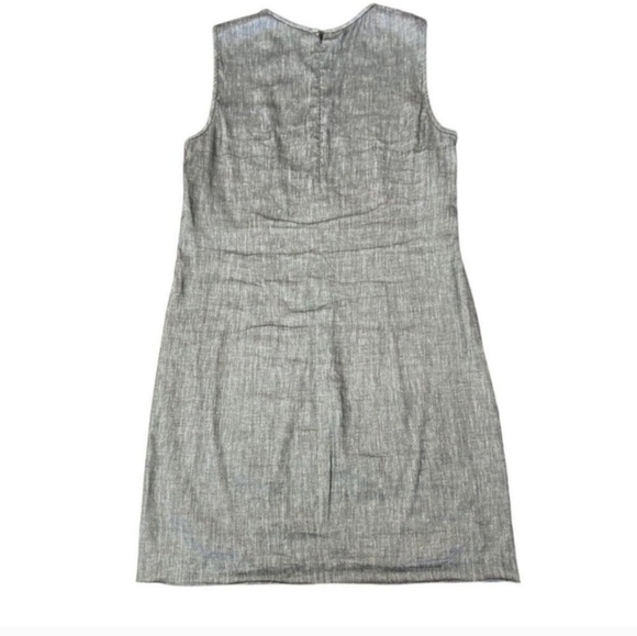 Theory dress sz 0 Adraya Linen Shift Mini Grey Gray preppy classic minimalist - Picture 3 of 5